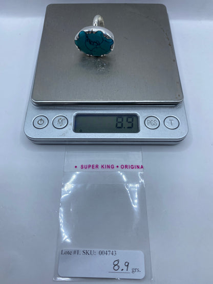 Anillo de Plata con Turquesa Azul Cielo — Taxco .925 — foto 6