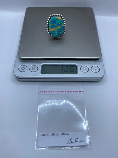 Anillo Plata Incrustación Piedra Multicolor — Taxco .925 — foto 5
