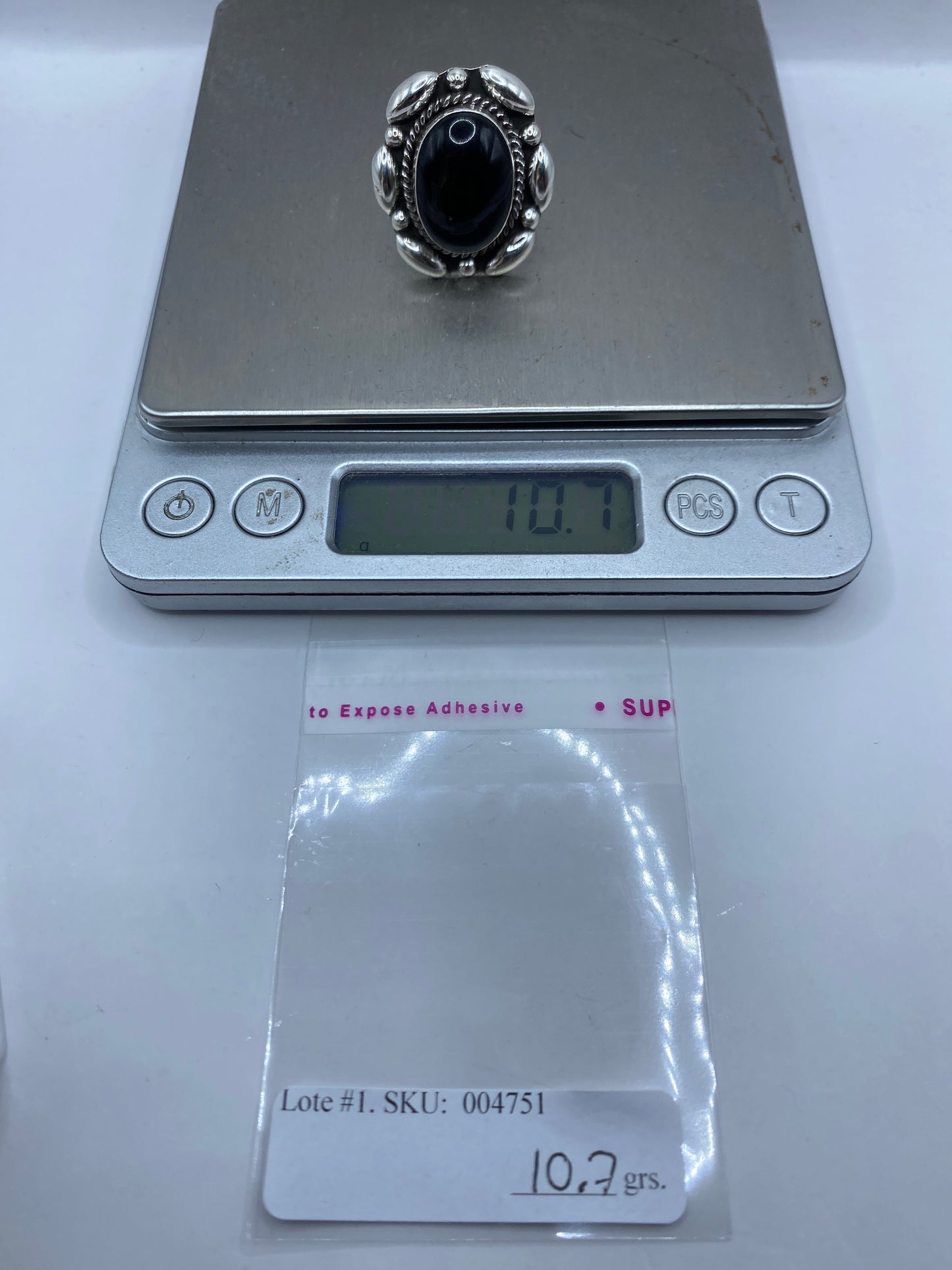 Anillo de Plata Ajustable con Ónix Negra — Taxco .925 — foto 5
