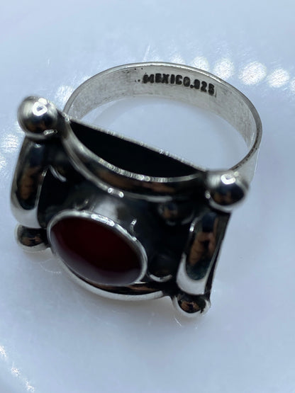 Anillo Ajustable de Plata con Coral Rojo — Taxco .925 — foto 5