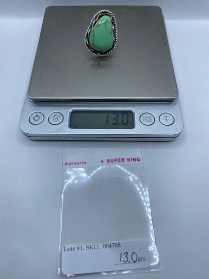Anillo de Plata con Piedra Verde — Ajustable Taxco .925 — foto 6