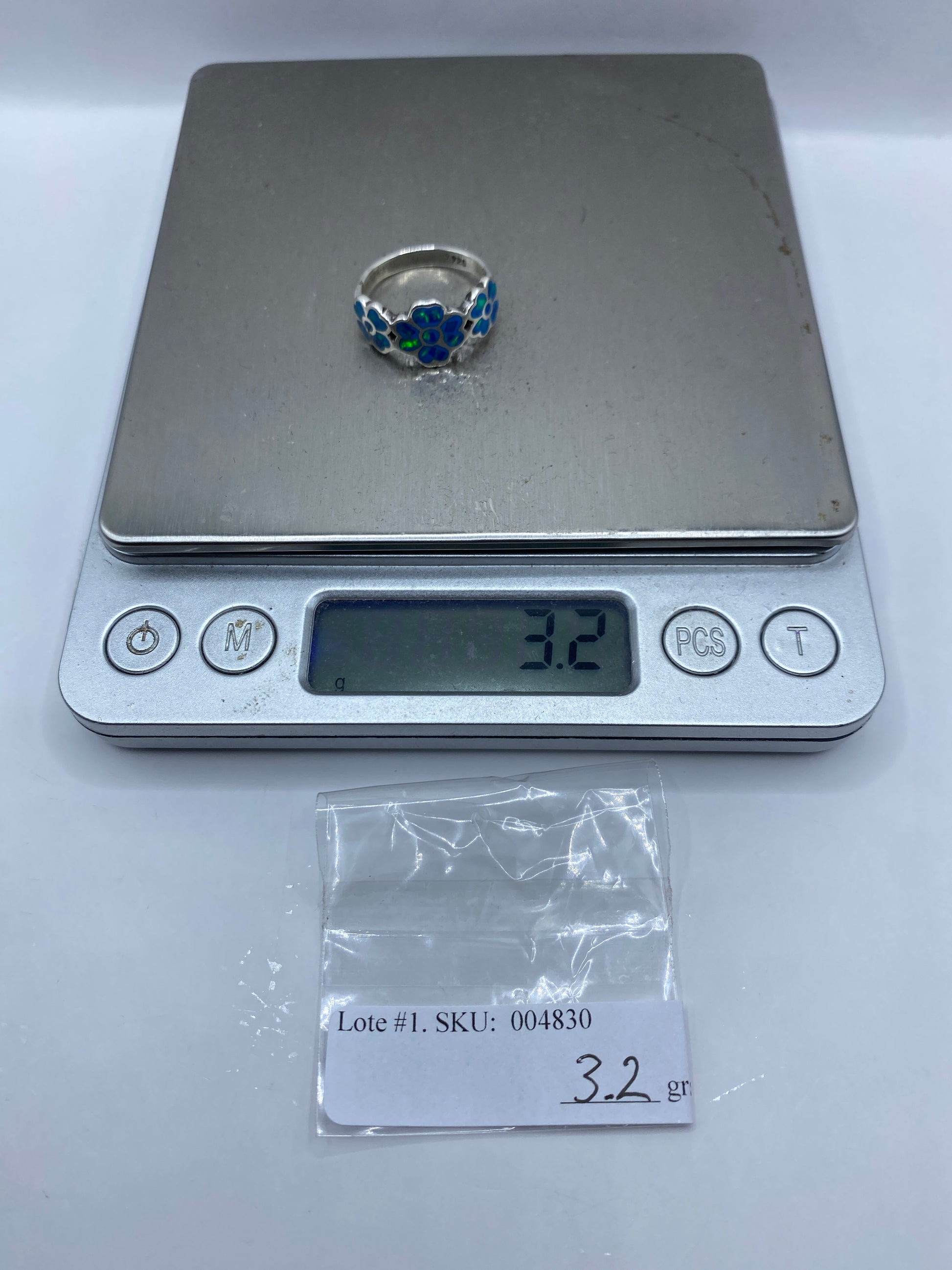 Anillo de Plata con Ópalo de Fuego Azul — Taxco .925 — foto 6