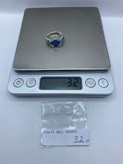 Anillo de Plata con Ópalo de Fuego Azul — Taxco .925 — foto 6