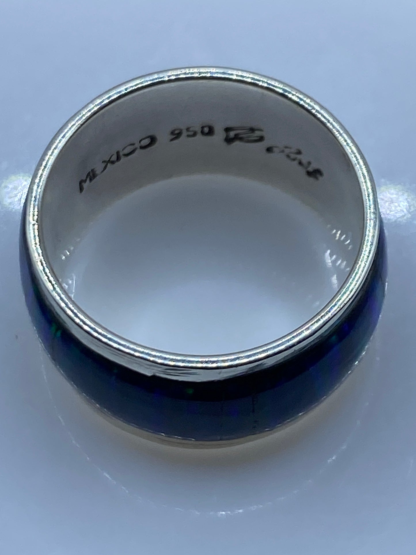 Anillo de Plata .950 con Ópalo de Fuego Azul — Taxco — foto 5
