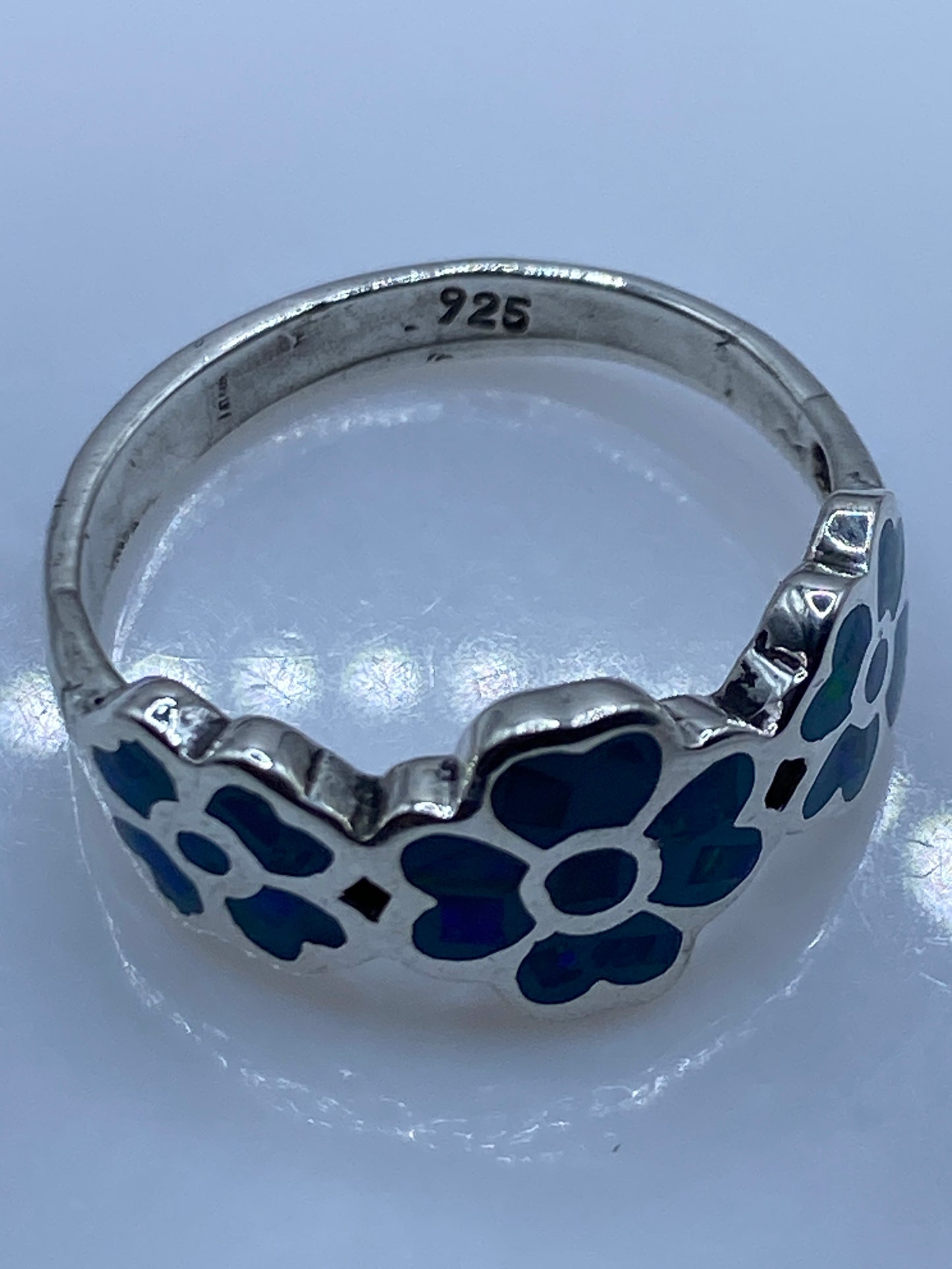 Anillo de Plata con Ópalo de Fuego Azul — Taxco .925 — foto 5