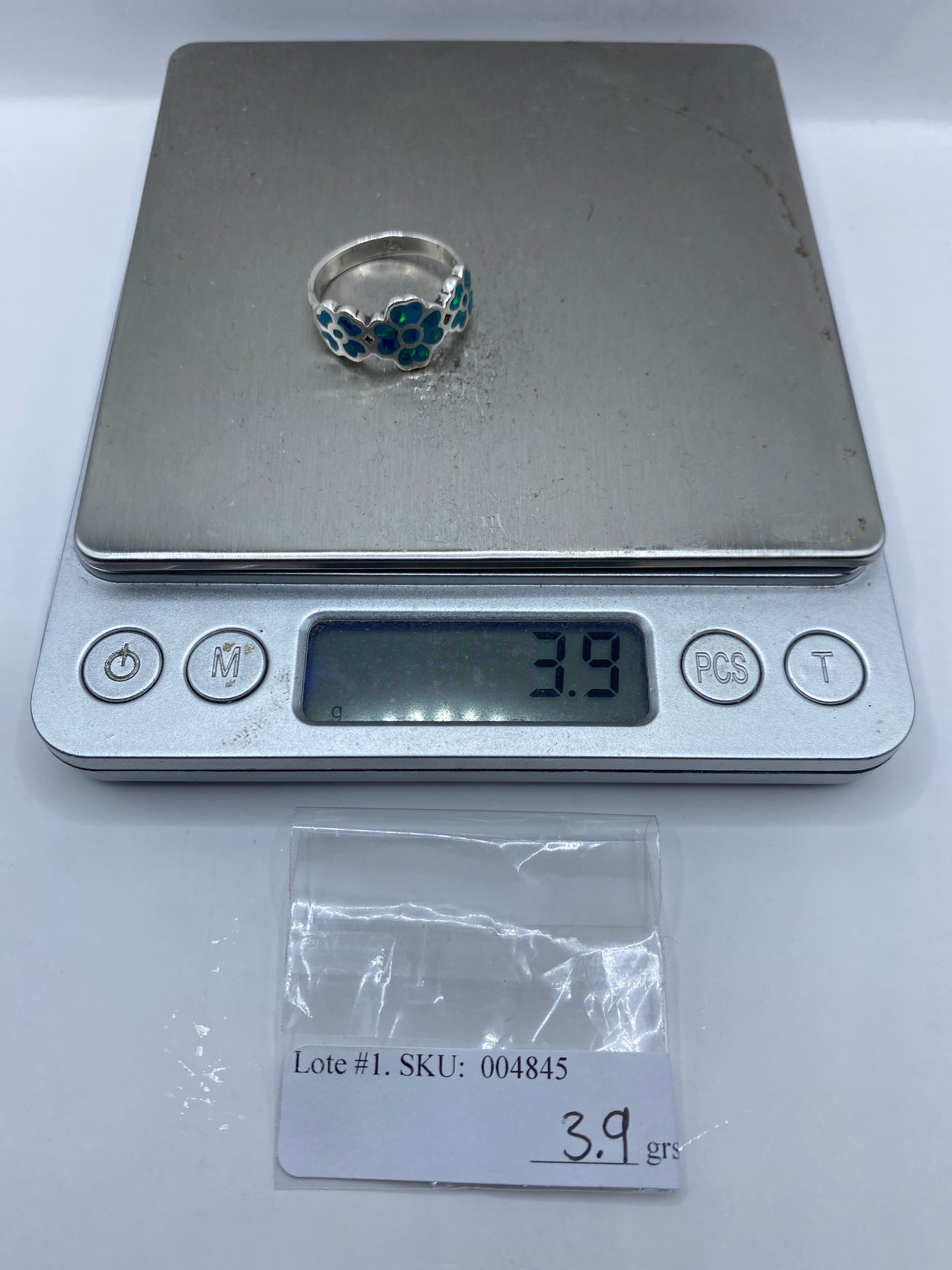 Anillo de Plata con Ópalo de Fuego Azul — Taxco .925 — foto 6