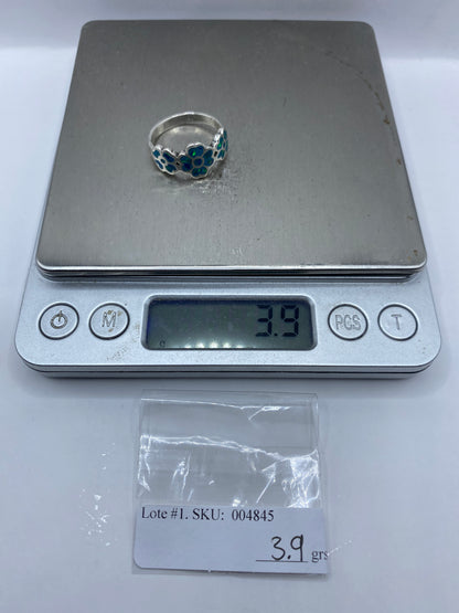 Anillo de Plata con Ópalo de Fuego Azul — Taxco .925 — foto 6