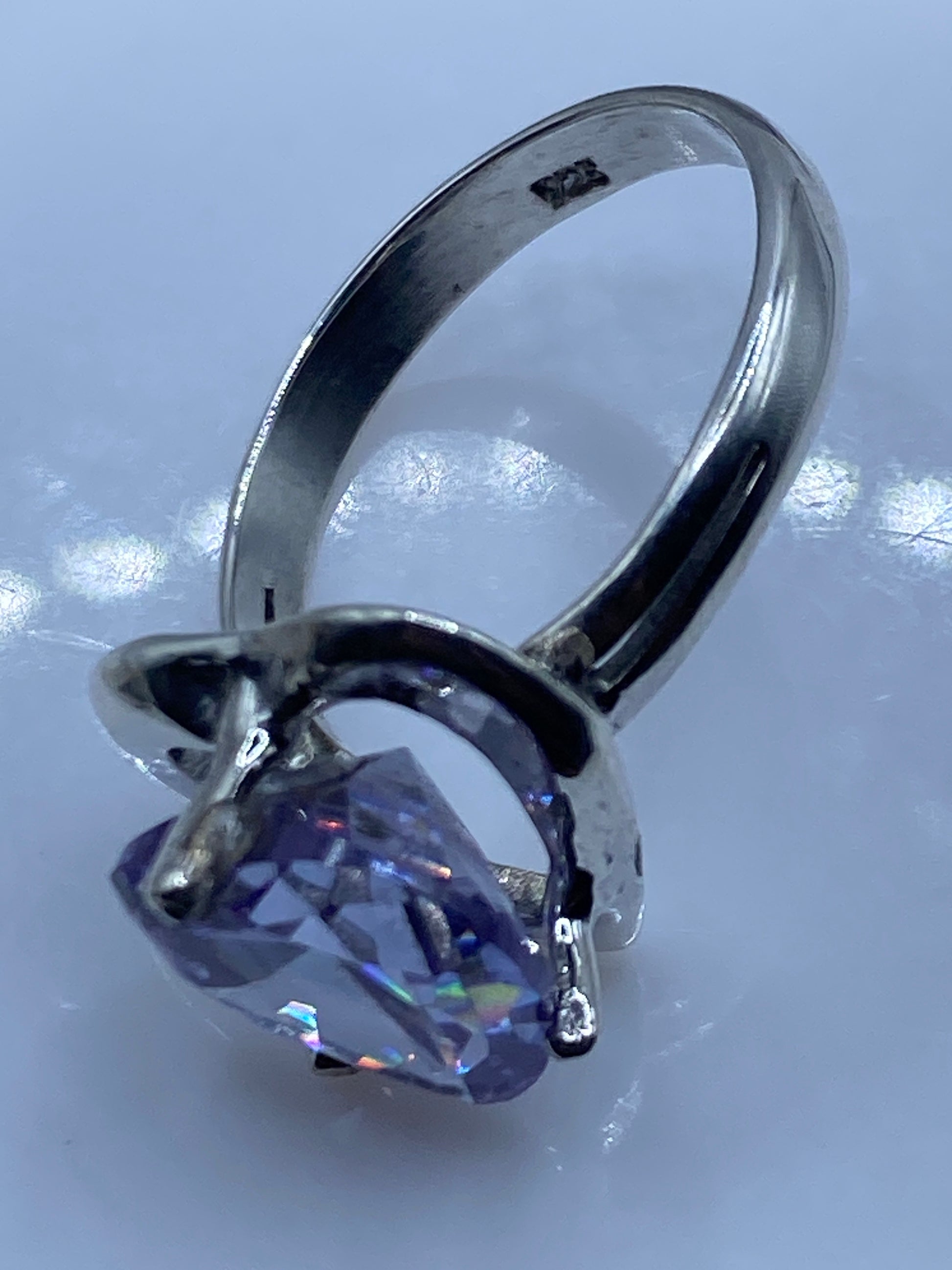 Anillo de Plata Corazón Circonia Lavanda — Taxco .925 — foto 5