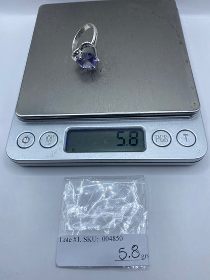 Anillo de Plata Corazón Circonia Lavanda — Taxco .925 — foto 6