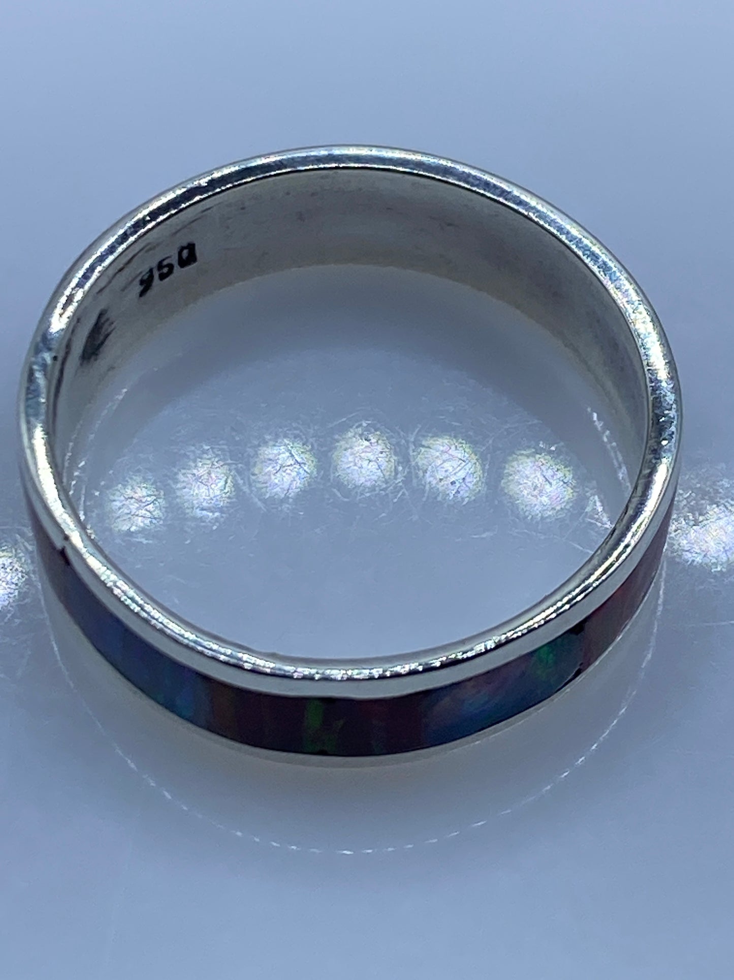 Anillo de Plata .950 con Ópalo de Fuego Multicolor — Taxco — foto 5
