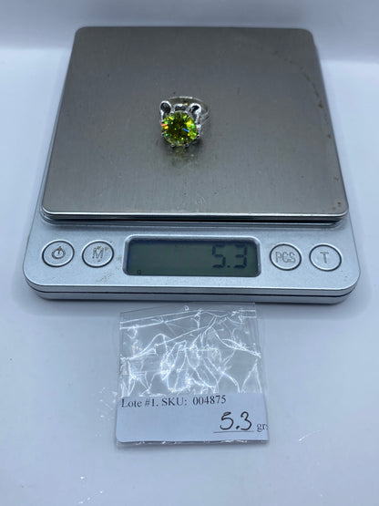 Anillo Solitario Plata con Circonia Verde Olivo — foto 6