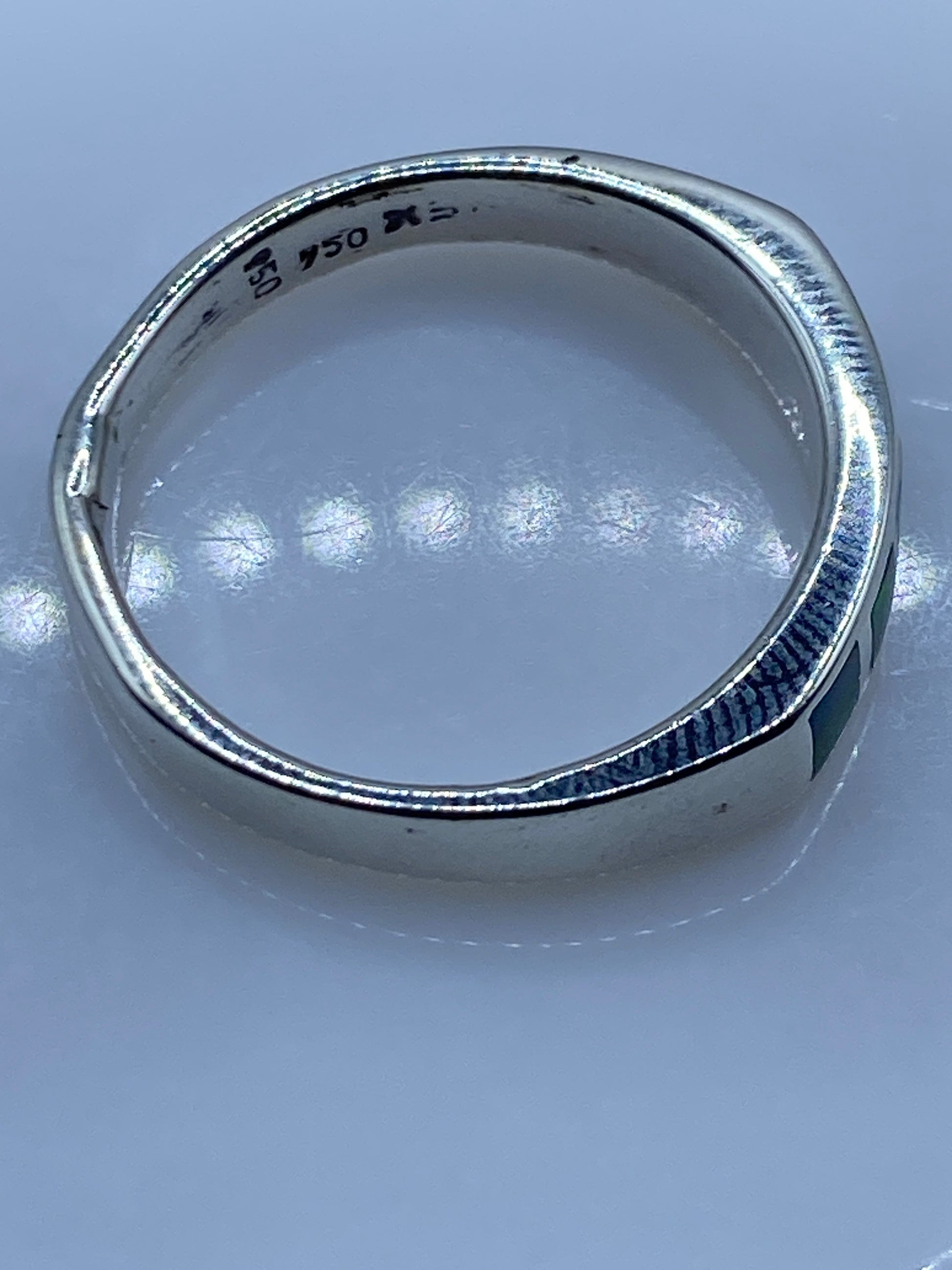 Anillo de Plata Ópalo de Fuego Verde — Taxco .950 — foto 5