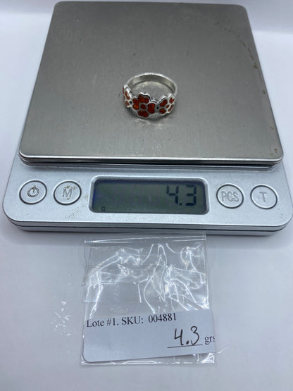 Anillo de Plata con Ópalo de Fuego Naranja — Taxco .925 — foto 6