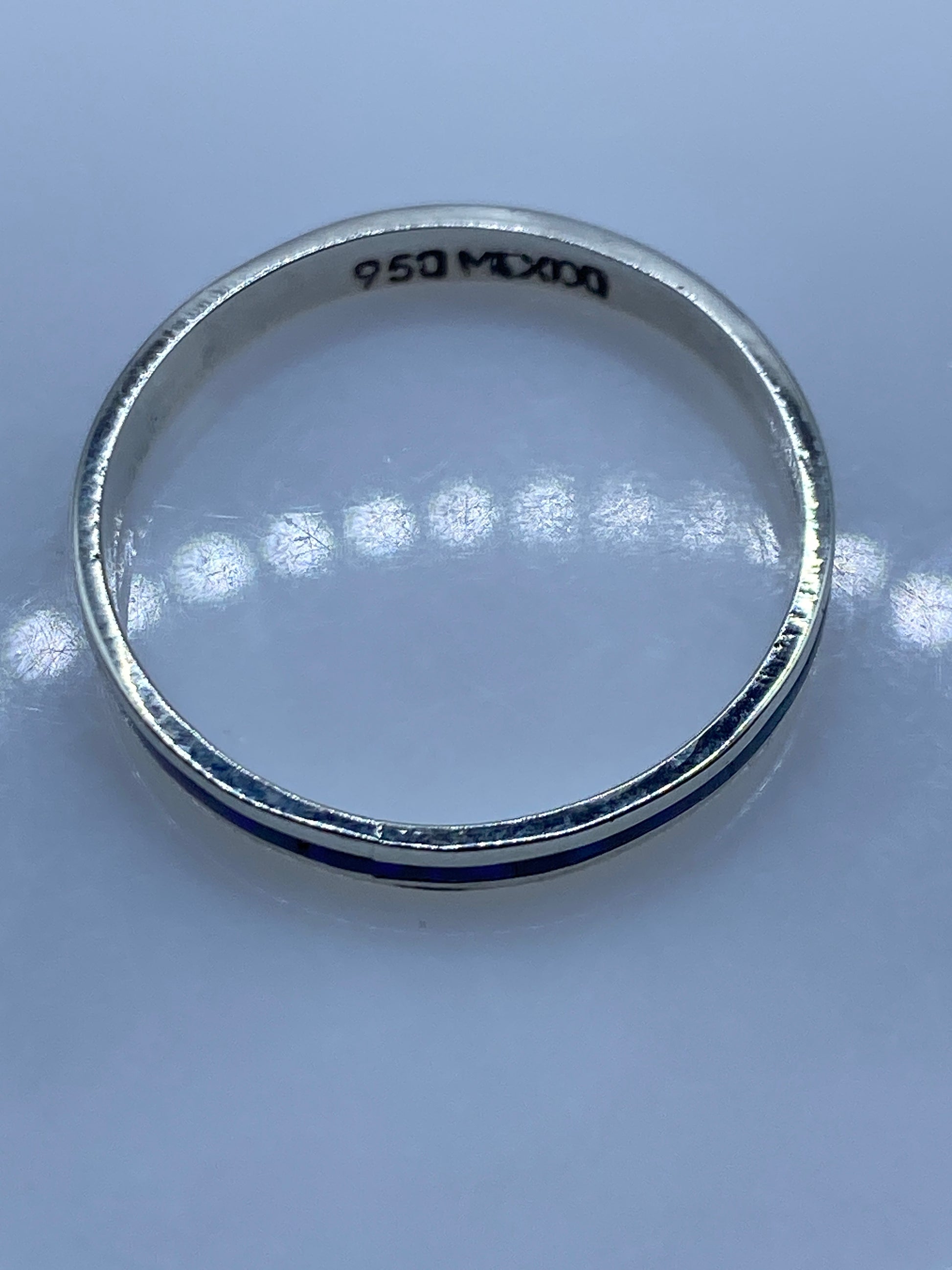Anillo de Plata .950 con Ópalo de Fuego Azul — Taxco Hecho a Medida — foto 5