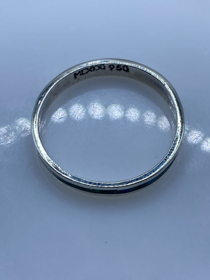 Anillo de Plata Ópalo de Fuego Verde — Taxco .950 — foto 5
