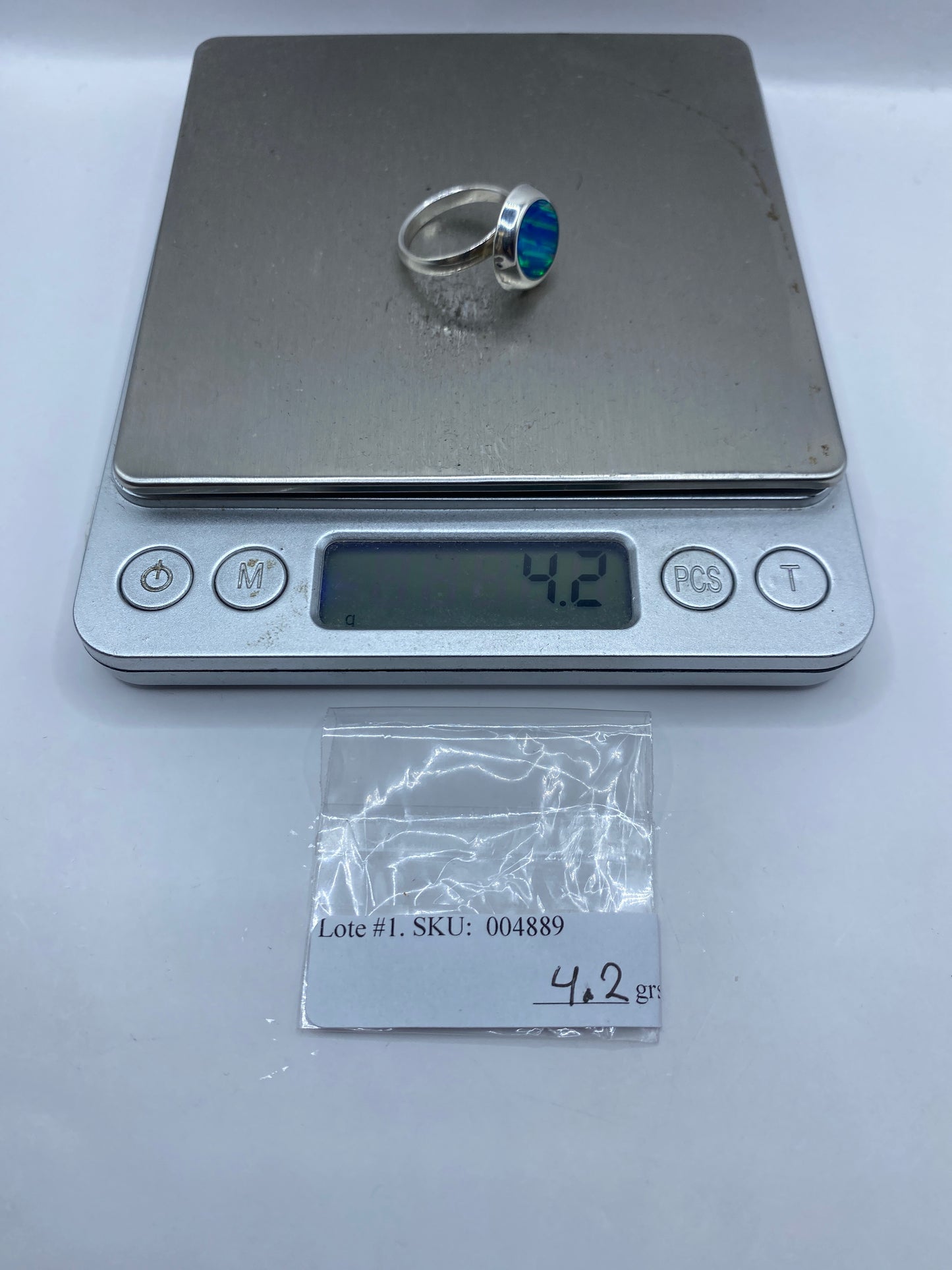 Anillo de Plata Ajustable con Ópalo de Fuego — Taxco .925 — foto 6