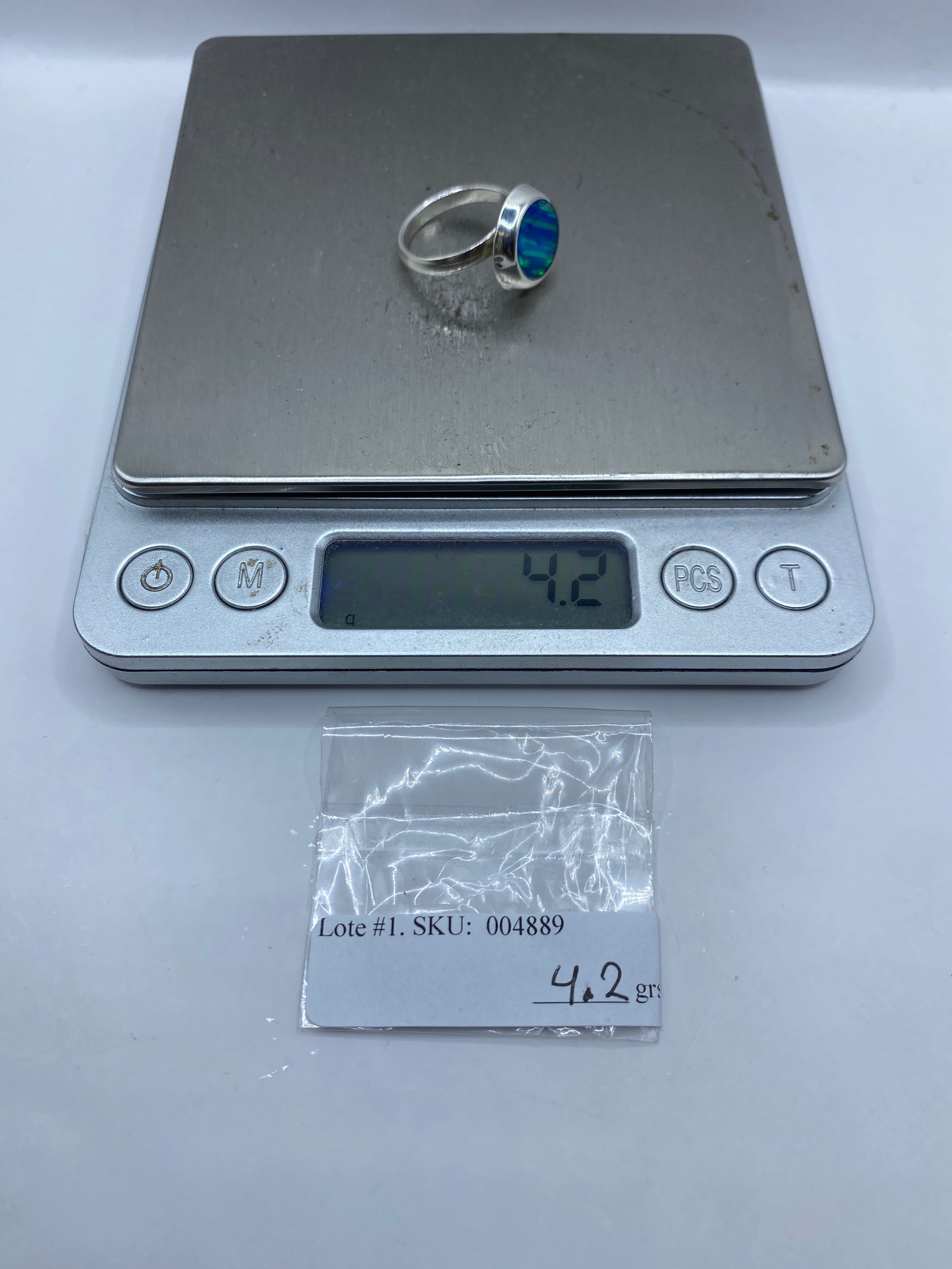 Anillo de Plata Ajustable con Ópalo de Fuego — Taxco .925 — foto 6