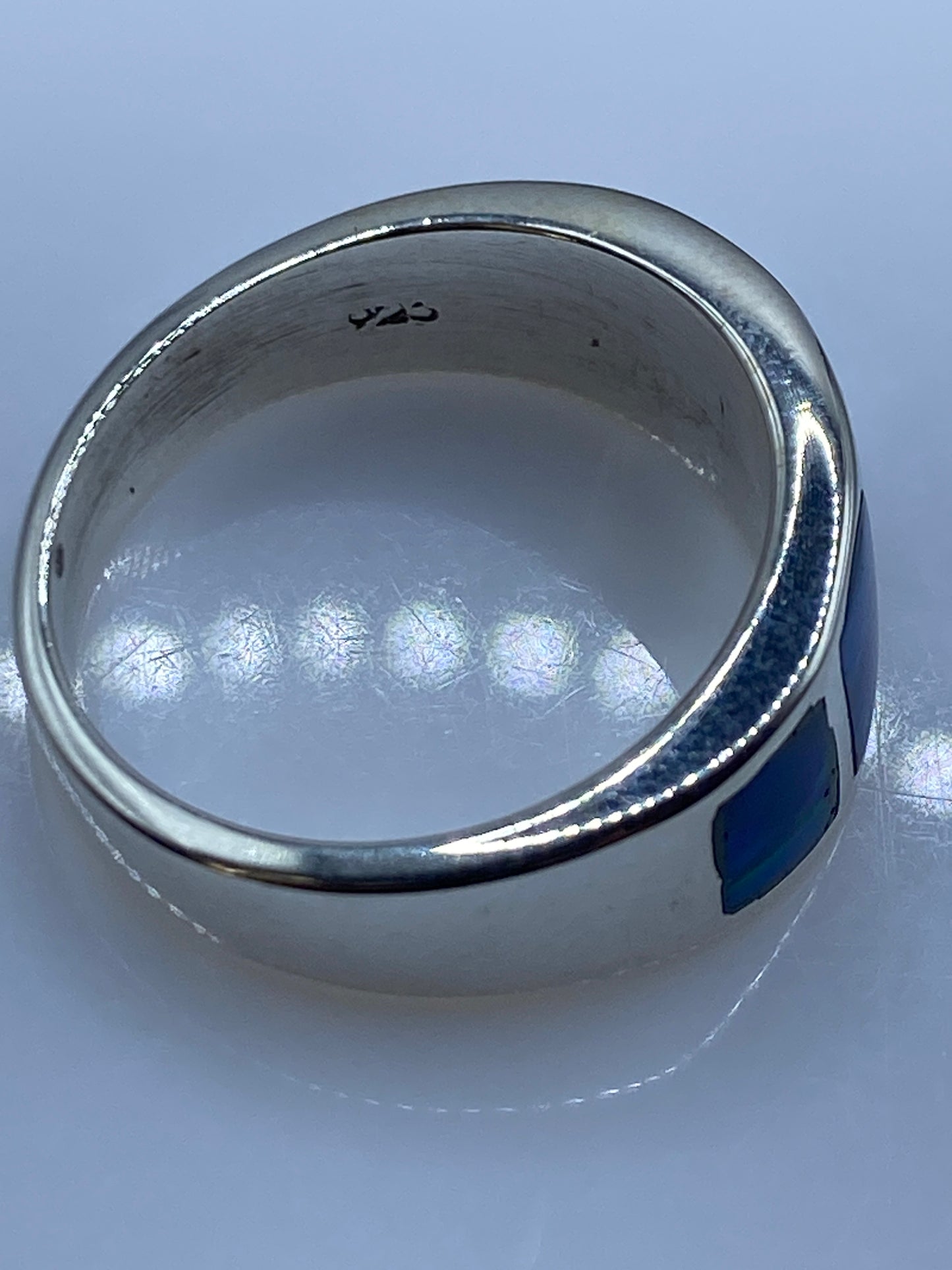 Anillo de Plata con Ópalo de Fuego Azul — Taxco .925 — foto 5