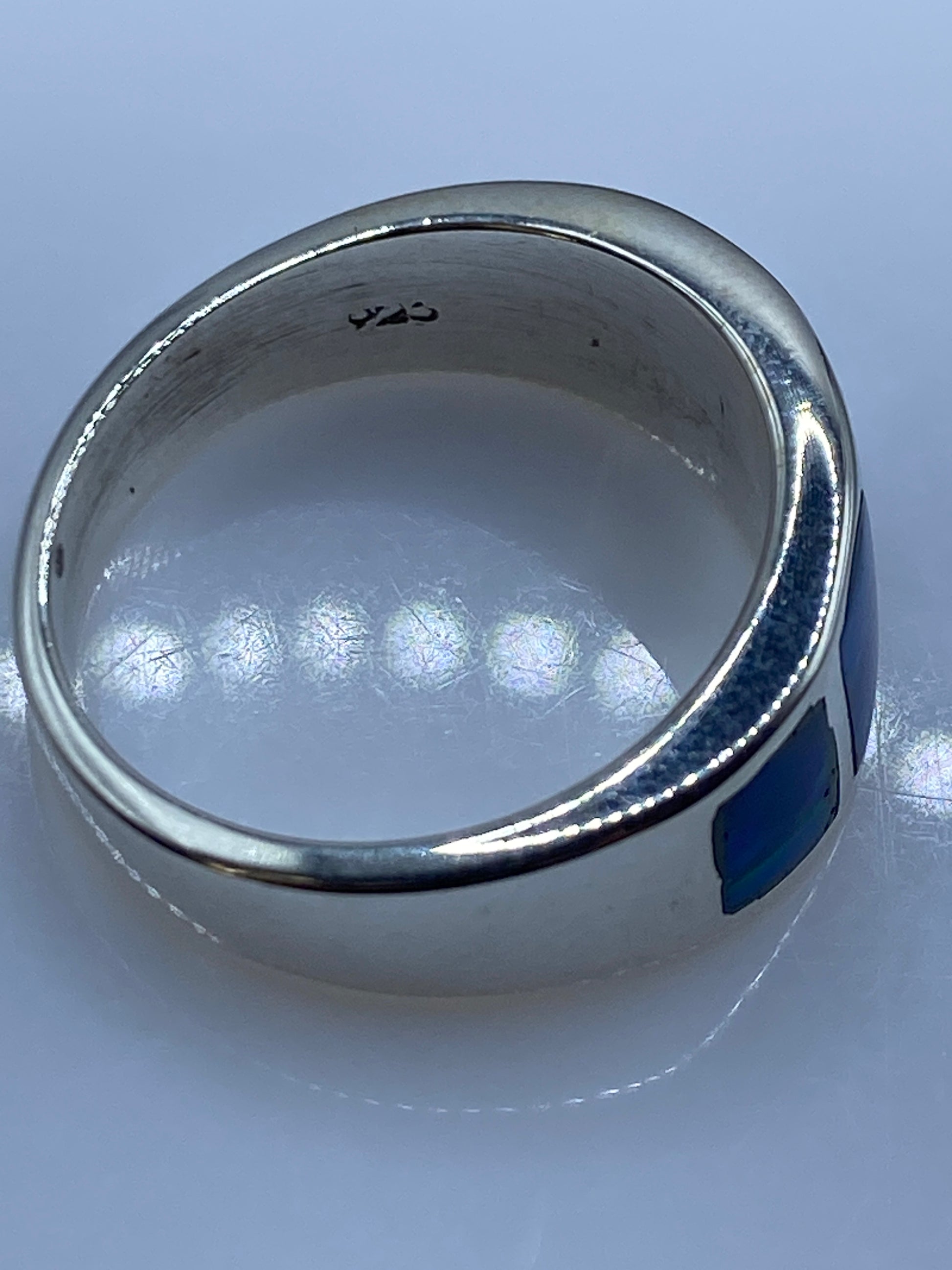 Anillo de Plata con Ópalo de Fuego Azul — Taxco .925 — foto 5