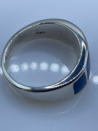 Anillo de Plata con Ópalo de Fuego Azul — Taxco .925 — foto 5