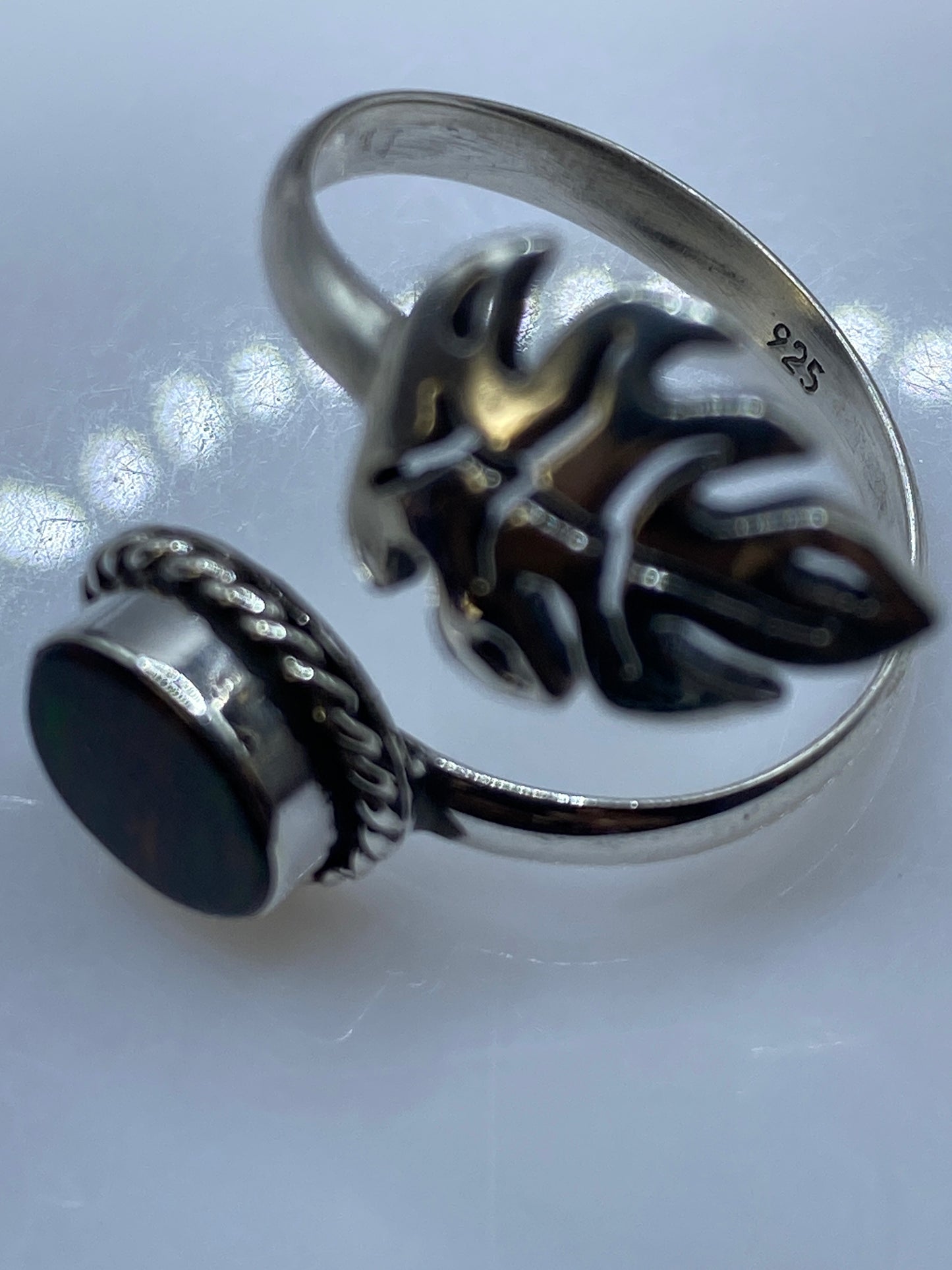 Anillo de Plata Ajustable con Ópalo de Fuego — Taxco .925 — foto 5