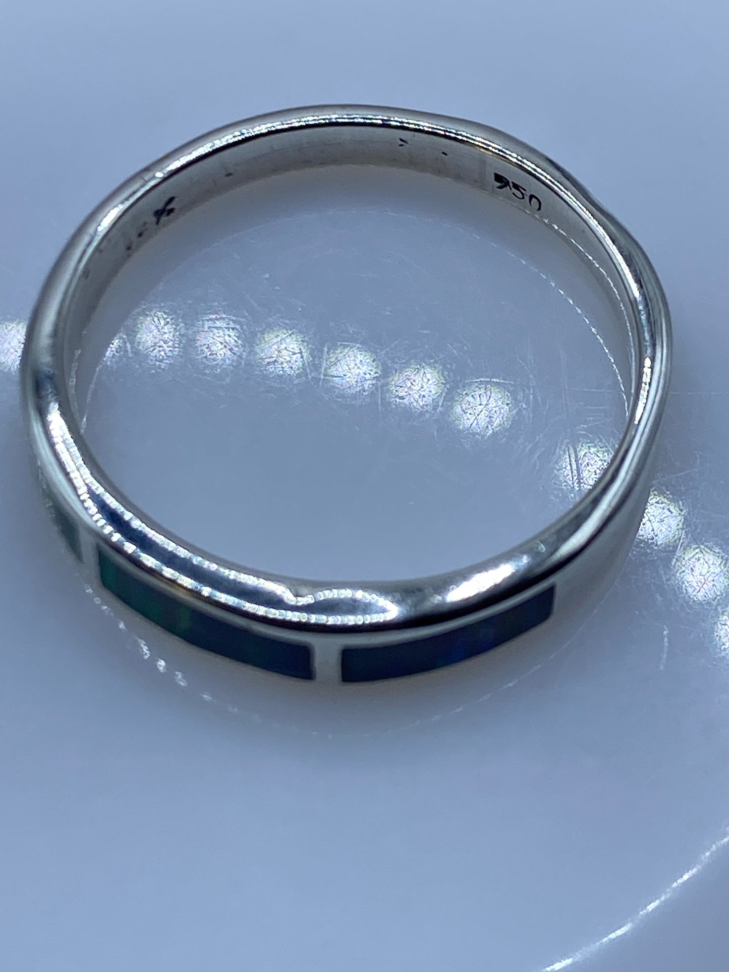Anillo de Plata Ópalo de Fuego Azul Cielo — Taxco .950 — foto 5