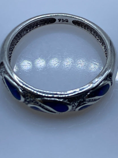 Anillo de Plata .950 con Ópalo de Fuego Azul — Taxco — foto 5
