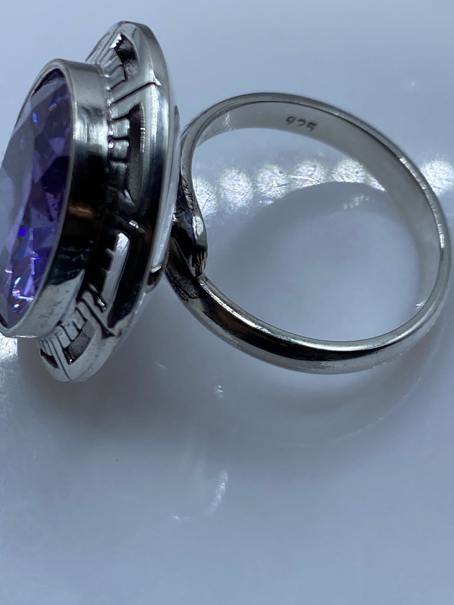 Anillo Ajustable Plata Circonia Lavanda — Taxco .925 — foto 5