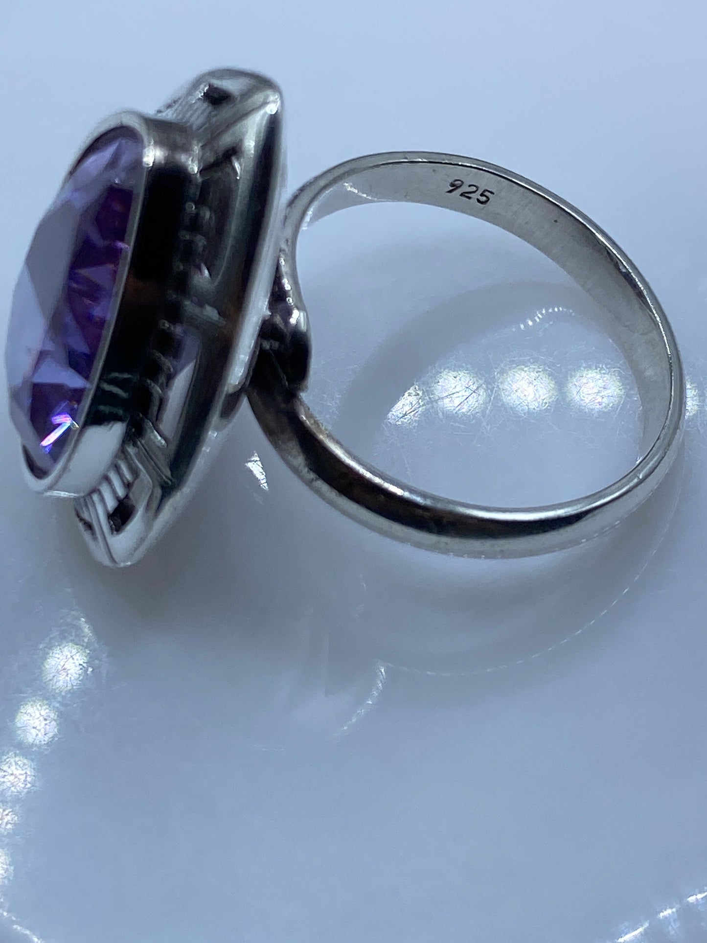 Anillo de Plata Circonia Lavanda Ajustable — Taxco .925 — foto 5
