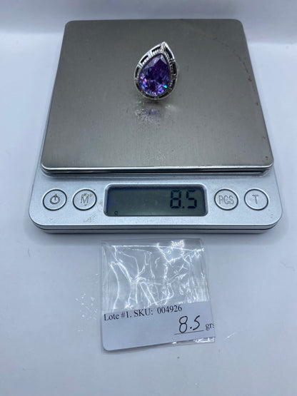 Anillo de Plata Circonia Lavanda Ajustable — Taxco .925 — foto 6