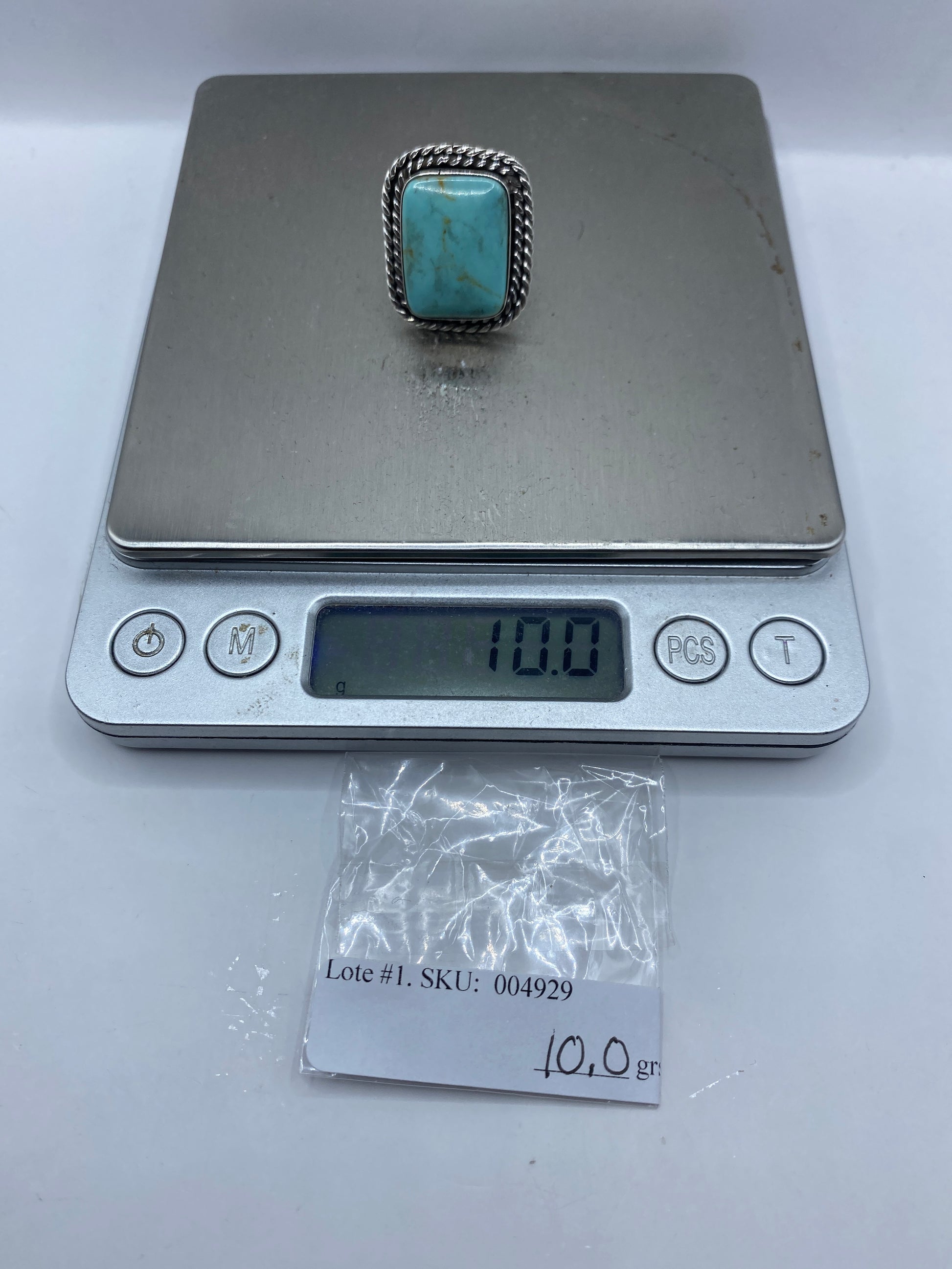 Anillo de Plata .925 con Turquesa Azul Cielo — Taxco — foto 6