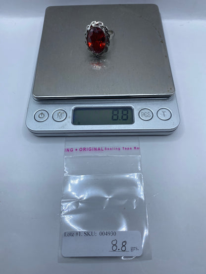 Anillo de Plata Ajustable con Circonia Roja — Taxco .925 — foto 6