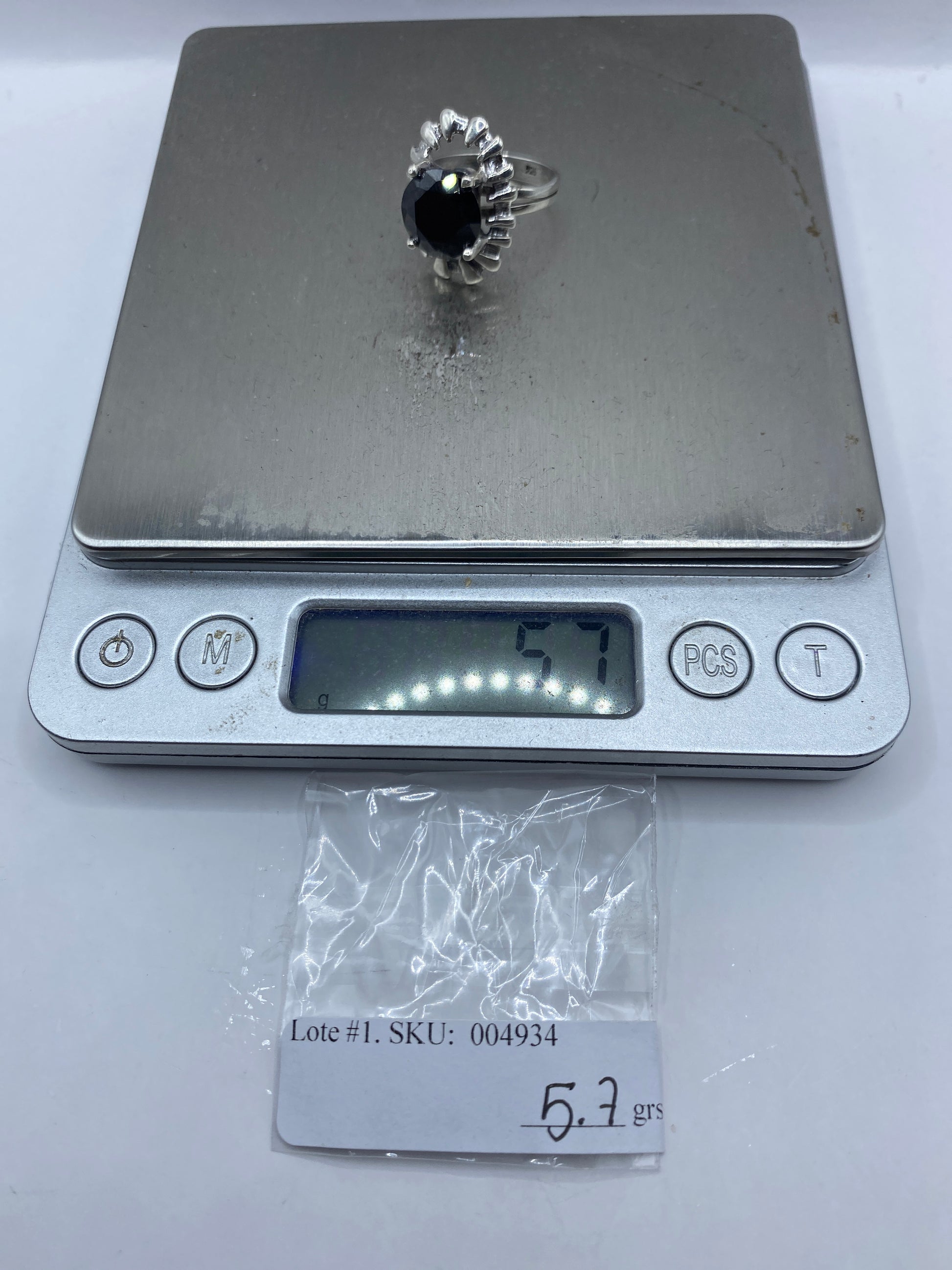Anillo de Plata .925 con Circonia Negra — Engaste a Mano — foto 6