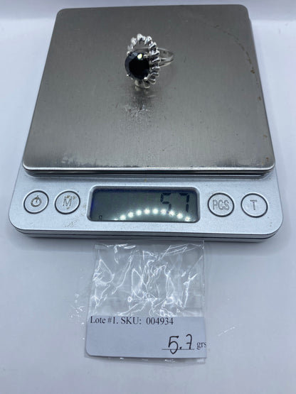 Anillo de Plata .925 con Circonia Negra — Engaste a Mano — foto 6
