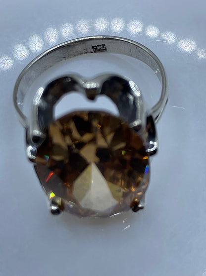 Anillo de Plata Circonia Café Engaste a Mano — Taxco .925 — foto 5