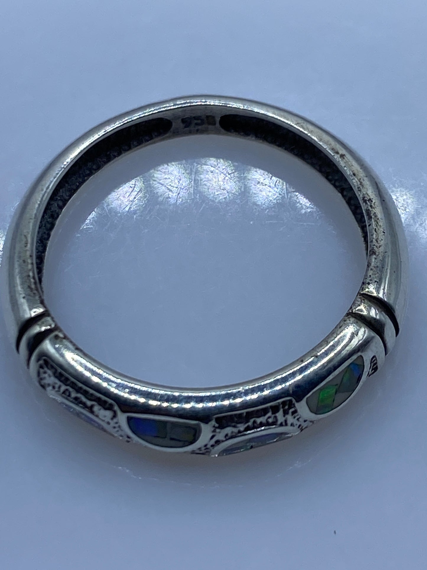 Anillo Plata .950 Ópalo de Fuego — Art Déco Taxco — foto 5
