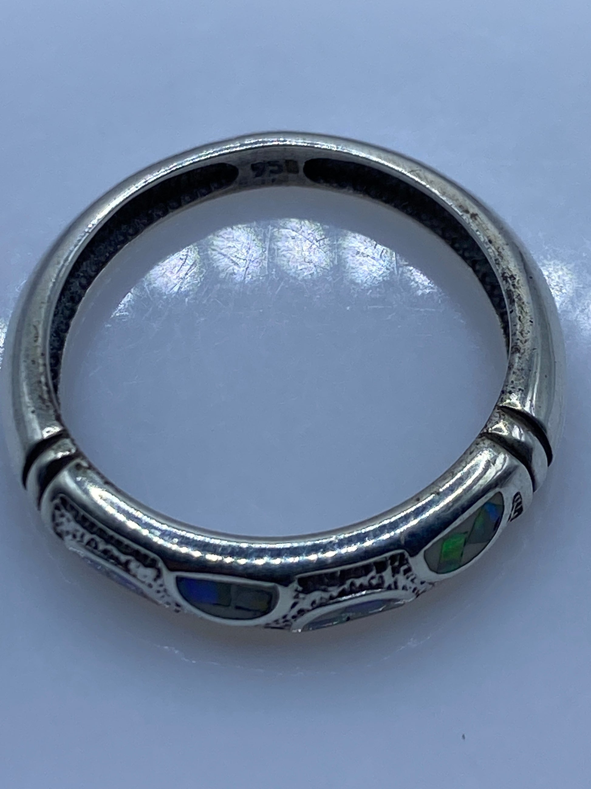 Anillo Plata .950 Ópalo de Fuego — Art Déco Taxco — foto 5