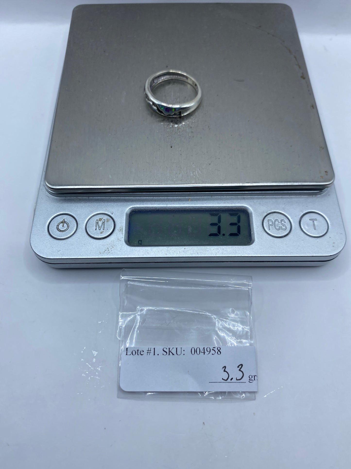 Anillo de Plata .950 con Ópalo de Fuego — Hecho a la Medida — foto 6