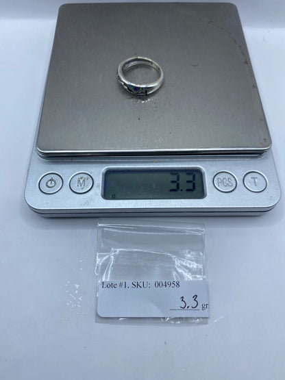 Anillo de Plata .950 con Ópalo de Fuego — Hecho a la Medida — foto 6