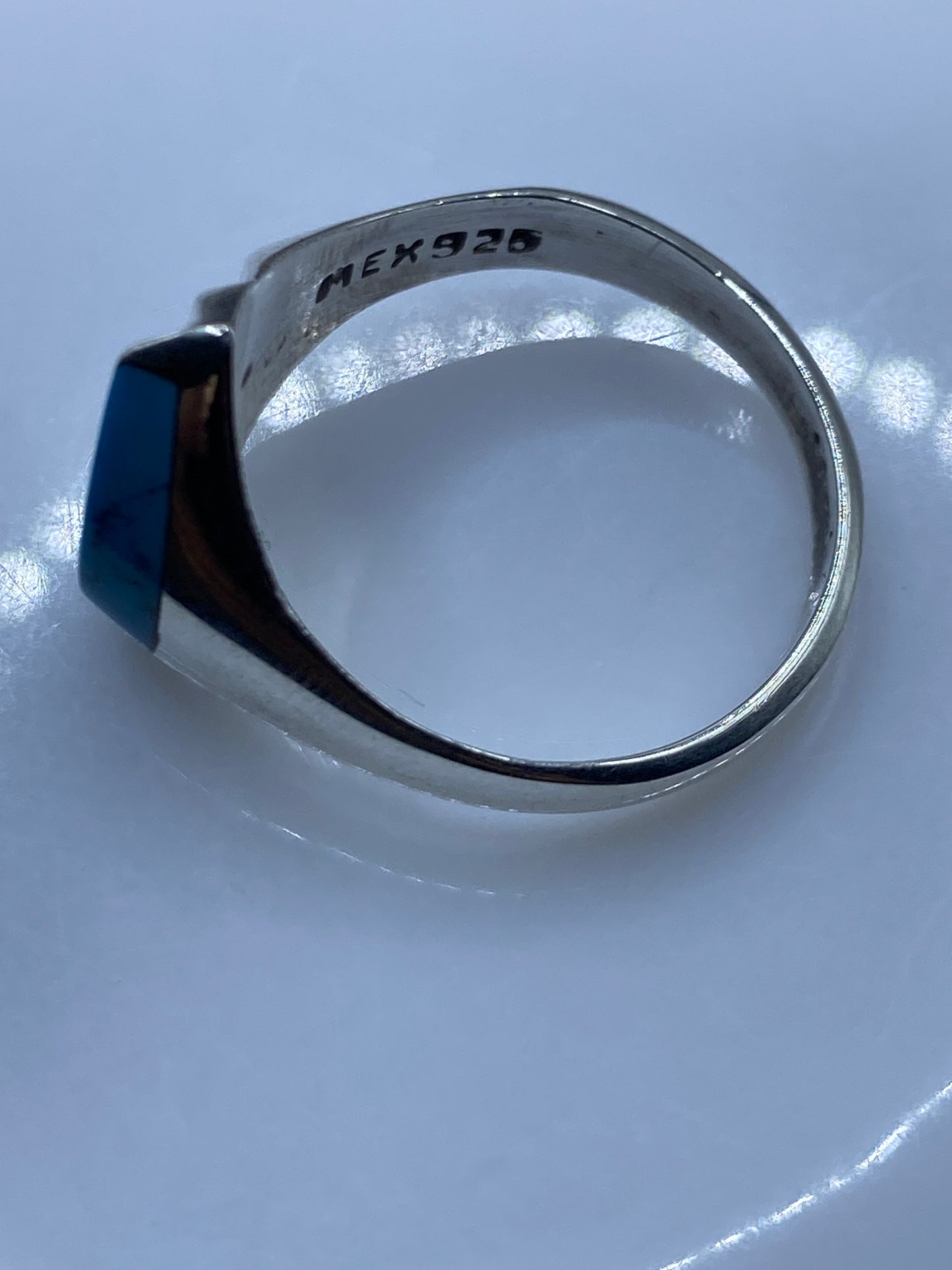 Anillo de Plata con Turquesa Azul Cielo — Taxco .925 — foto 5