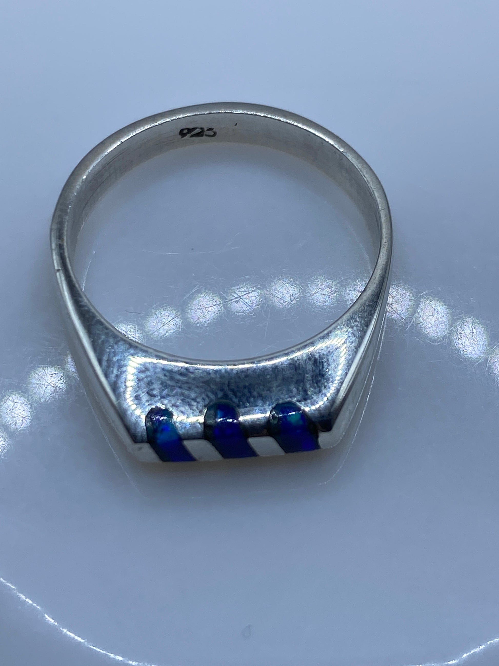 Anillo de Plata con Ópalo de Fuego Azul — Taxco .925 — foto 5