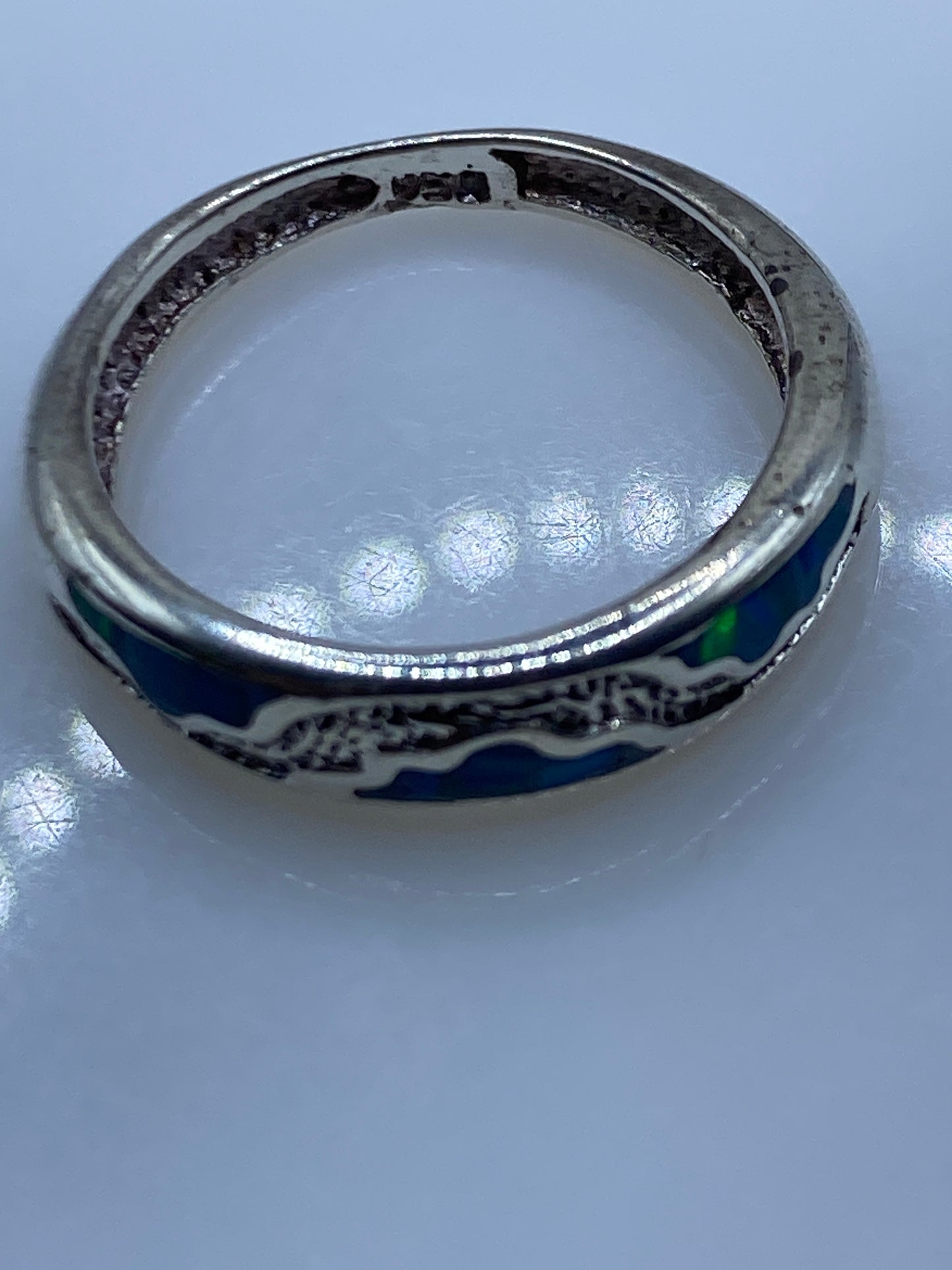Anillo de Plata .950 con Ópalo de Fuego Azul — Taxco — foto 5