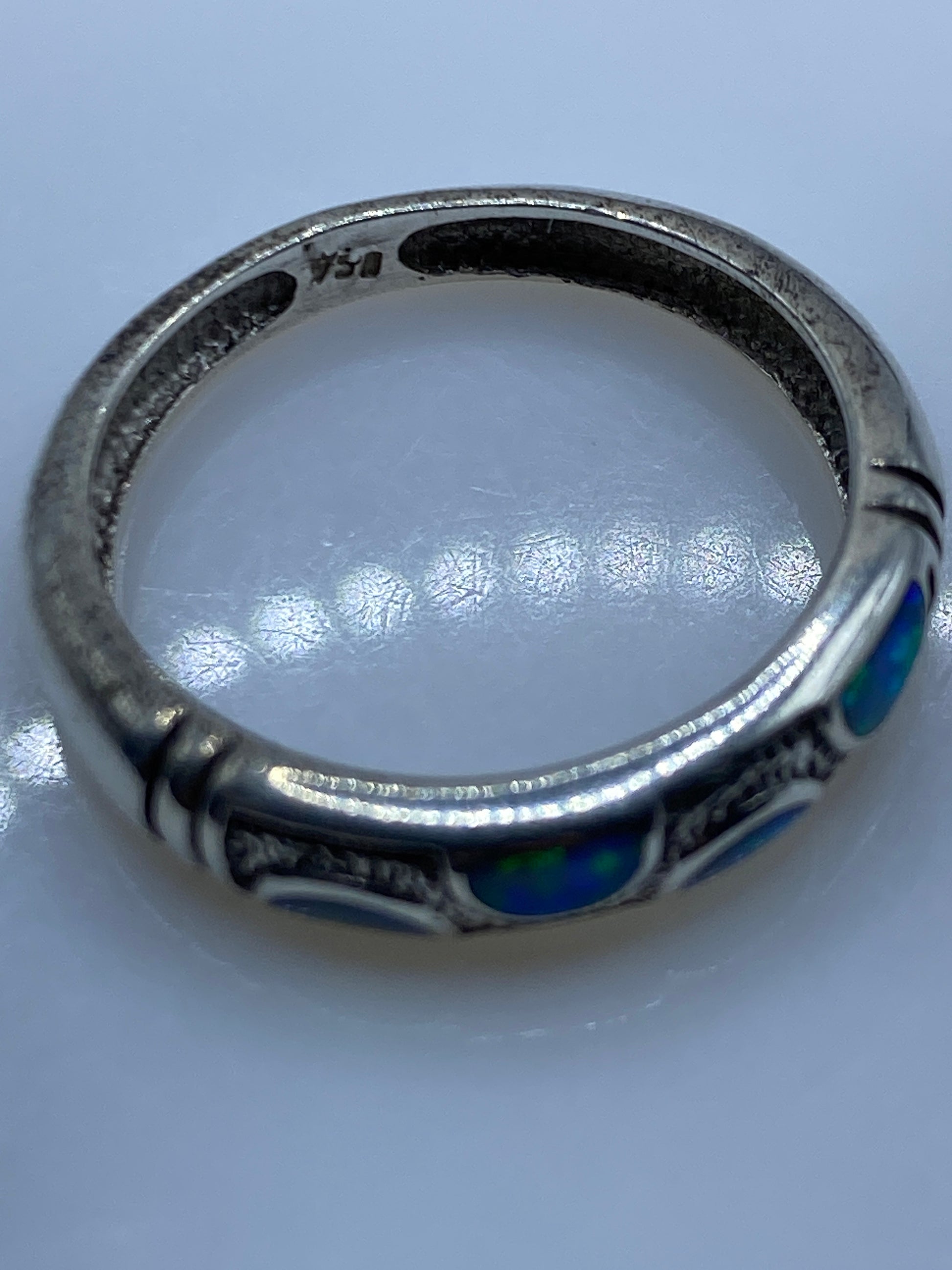 Anillo de Plata .950 con Ópalo de Fuego Azul Cielo — foto 5