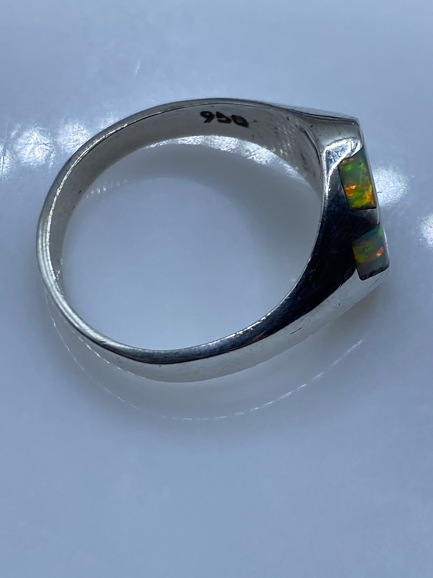 Anillo Ópalo de Fuego Plata .950 — Taxco — foto 5