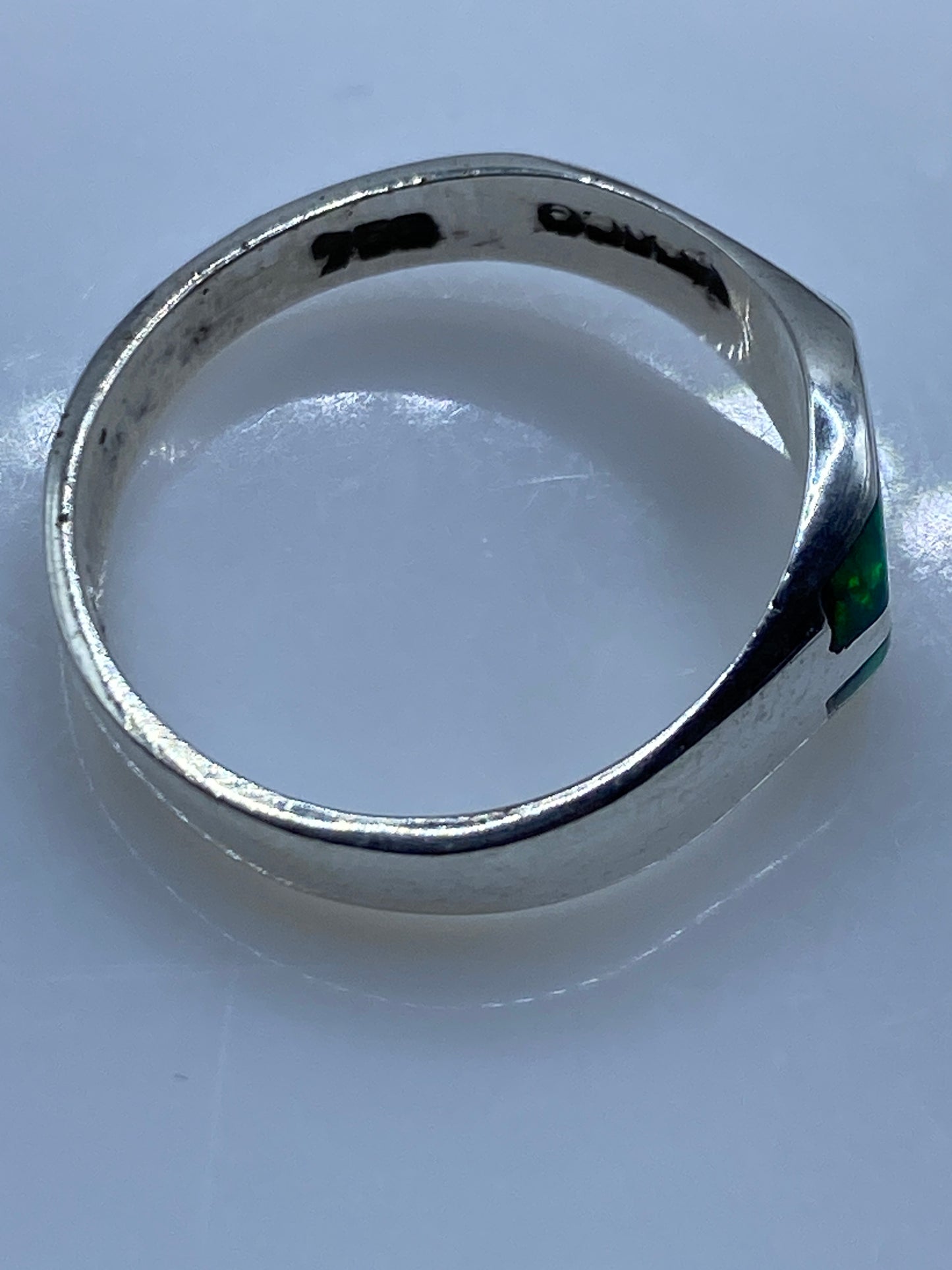 Anillo de Plata Ópalo de Fuego Verde — Taxco .950 — foto 5