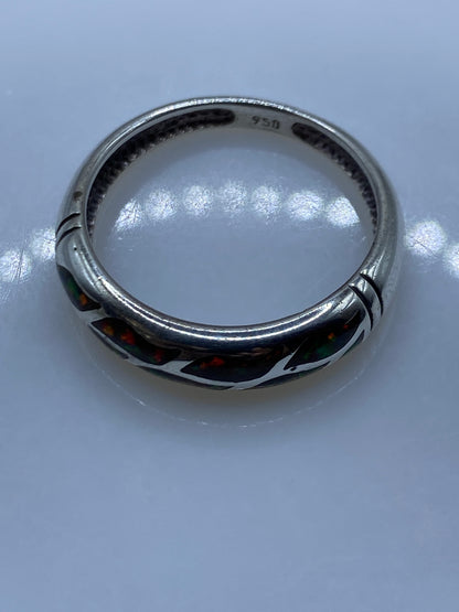Anillo de Plata .950 con Ópalo de Fuego Multicolor — Taxco — foto 5