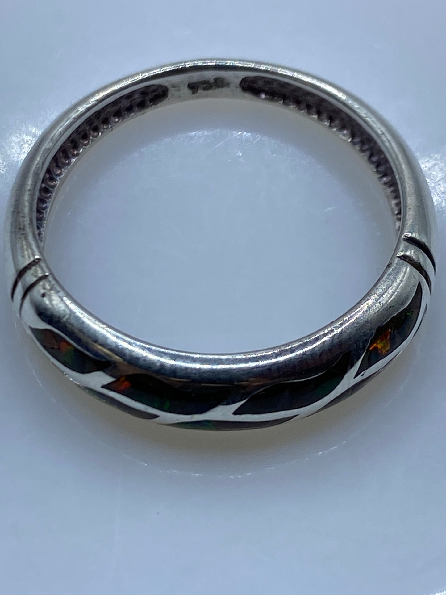 Anillo de Plata con Ópalo de Fuego Multicolor — Taxco .950 — foto 5