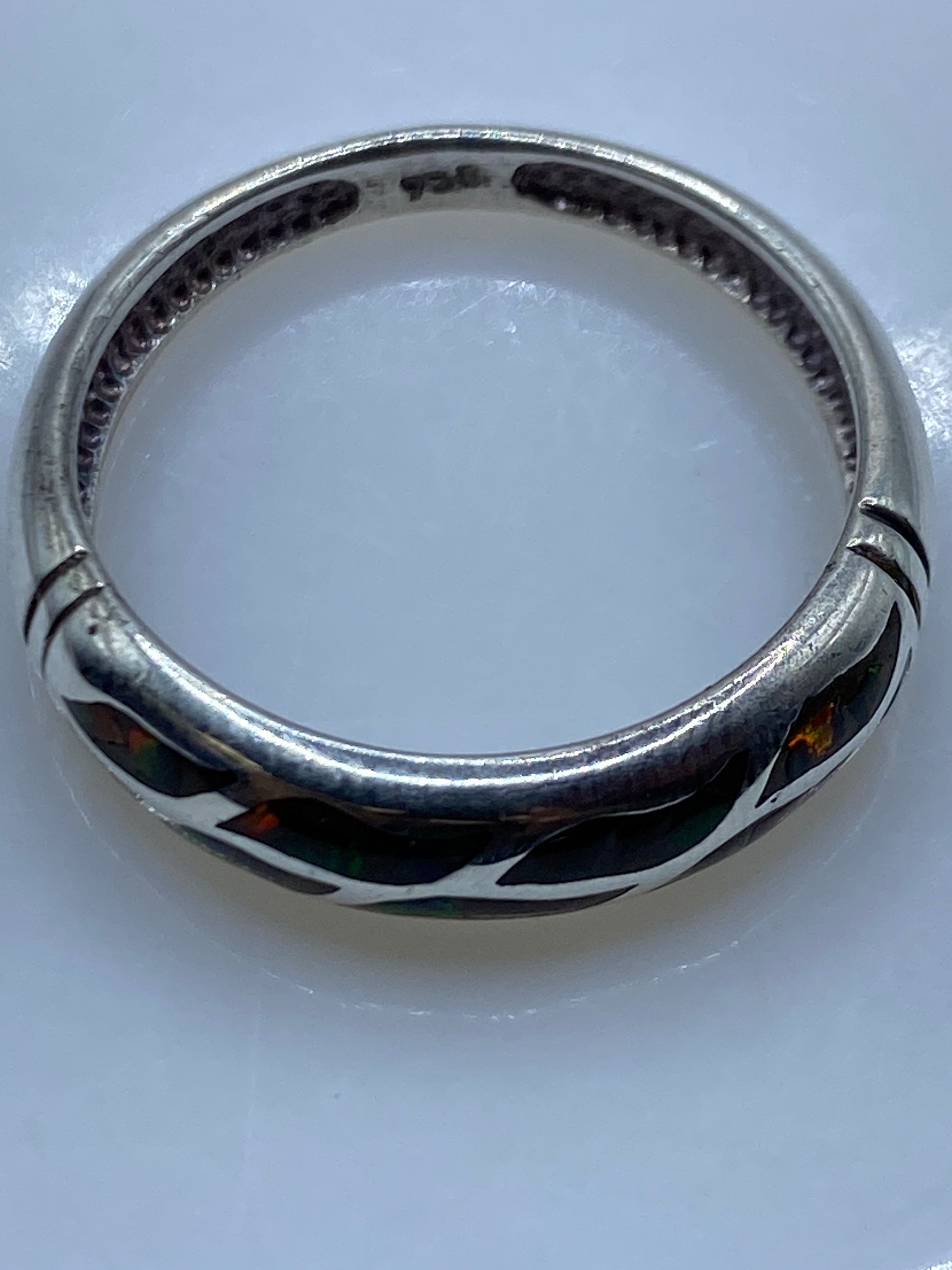 Anillo de Plata con Ópalo de Fuego Multicolor — Taxco .950 — foto 5