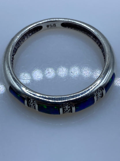 Anillo Plata Ópalo de Fuego Azul — Taxco .950 — foto 5