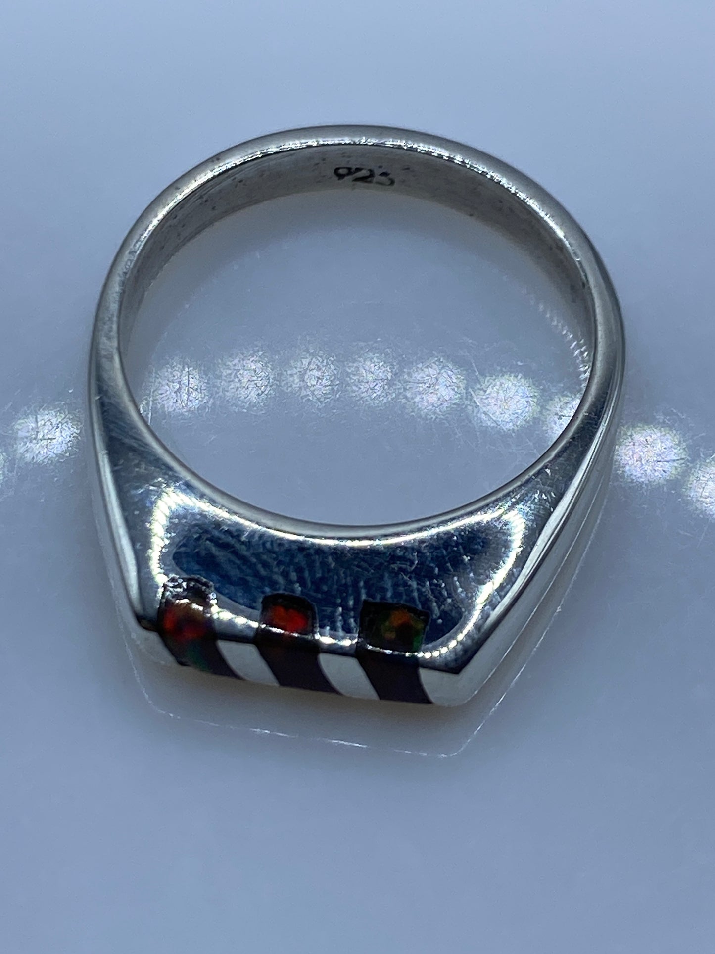 Anillo Plata Ópalo de Fuego Multicolor — Taxco .925 — foto 5